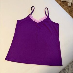 Fashion Nova Purple Camisole with Pink Lace Brand New